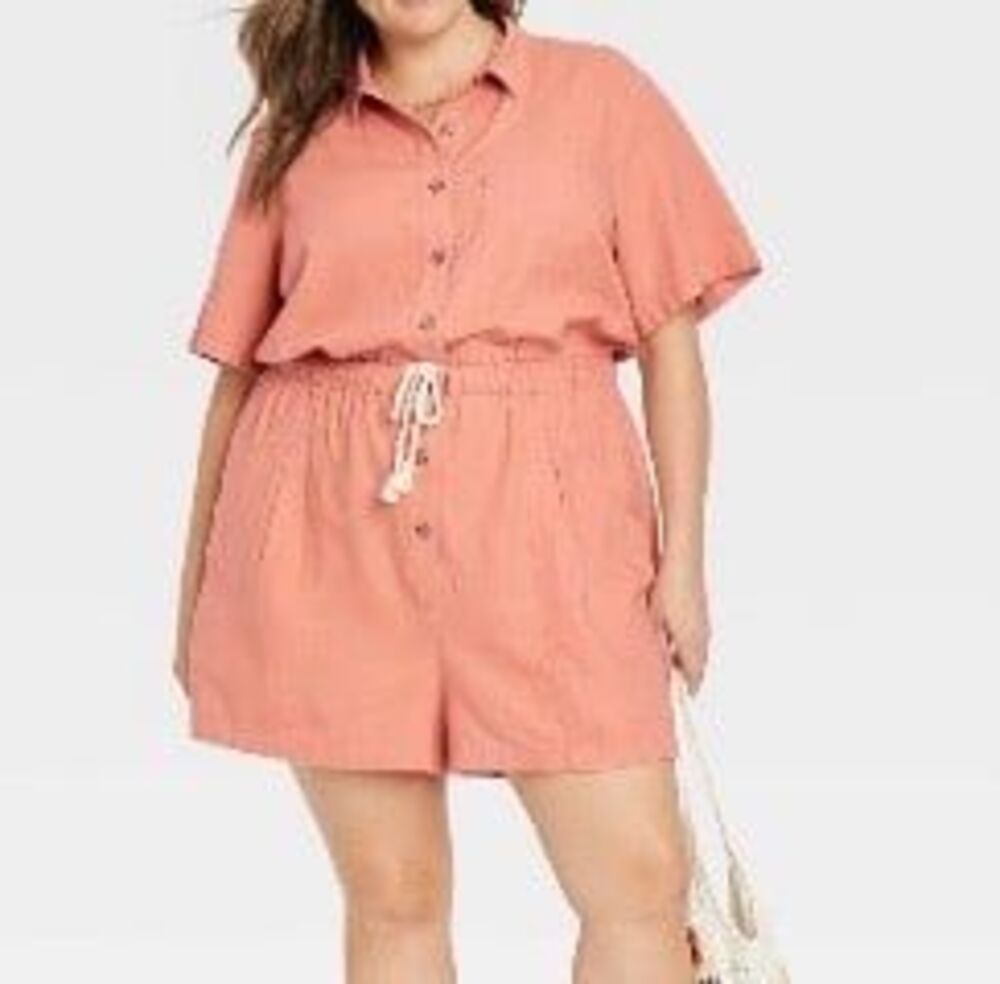 Universal Thread Short Sleeve Boilersuit Blush Size 3X New With Tags